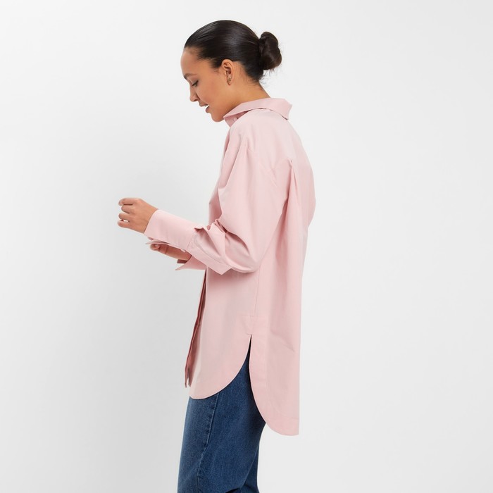 фото Рубашка женская minaku: casual collection цвет розовый, р-р 46