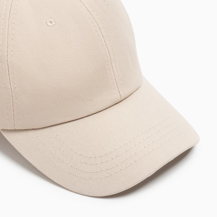 фото Кепка однотонная minaku цвет бежевый, р-р 58