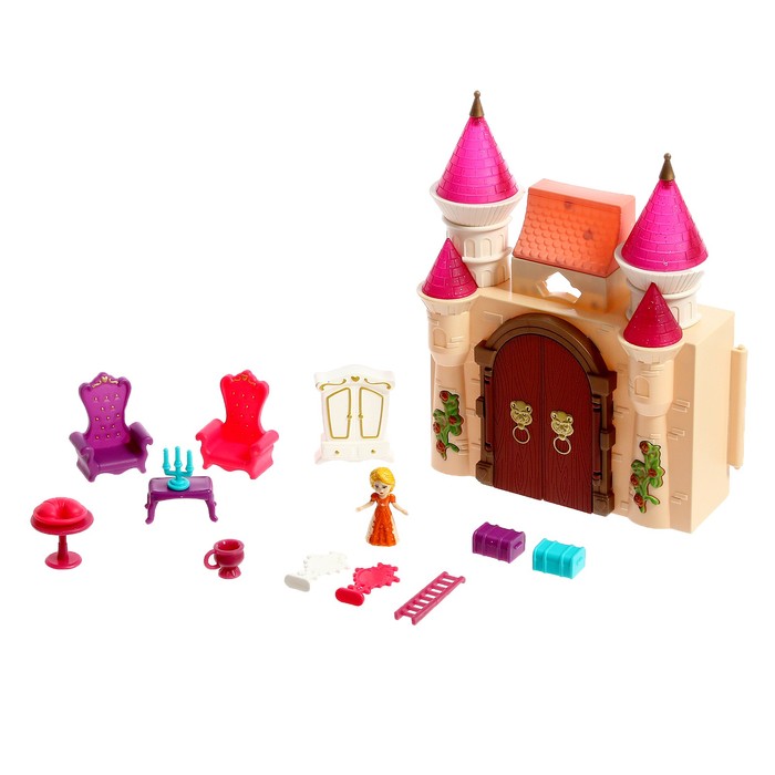 фото Замок для кукол «сказочный замок» с аксессуарами и фигурками, цвета микс