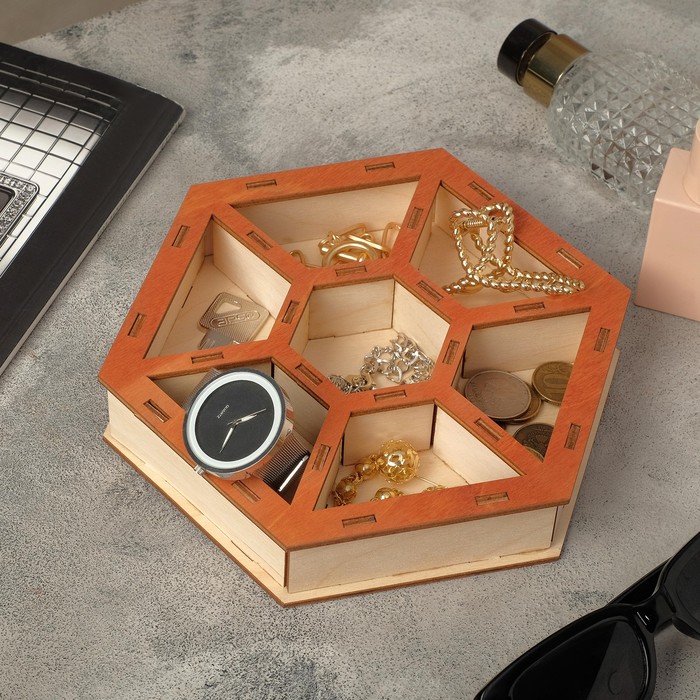 фото Органайзер для мелочей "новый", цвет бежевый, 20*17*4