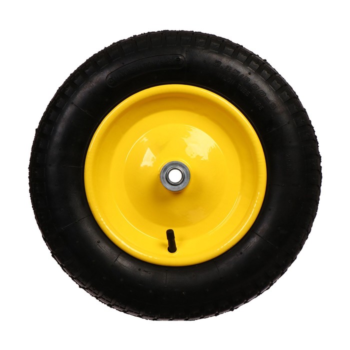 фото Колесо пневматическое, из полиуретана, d = 365 мм, ступица: диаметр 16 мм, длина 80 мм