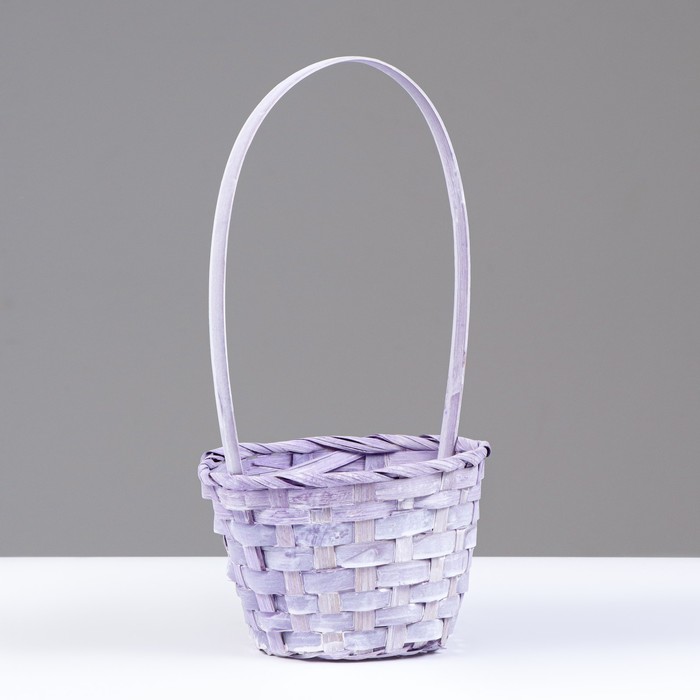 фото Корзина плетеная, 13х9,5/28 см, фиолетовый, бамбук