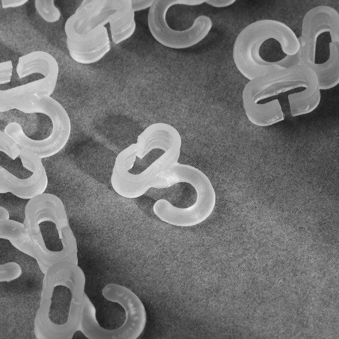 фото Крючок для карниза, 18 × 14 мм, цвет прозрачный