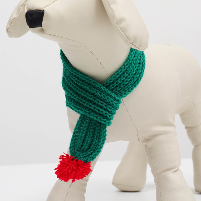 фото Вязаный шарф для животных, 35 х 4 см, микс пижон