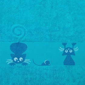 Полотенце махровое с бордюром Кошки, цвет бирюзовый, размер 30х60см, 380г/м 100% хлопок
Полотенце махровое с бордюром Кошки, цвет бирюзовый, размер 30х60см, 380г/м 100% хлопок