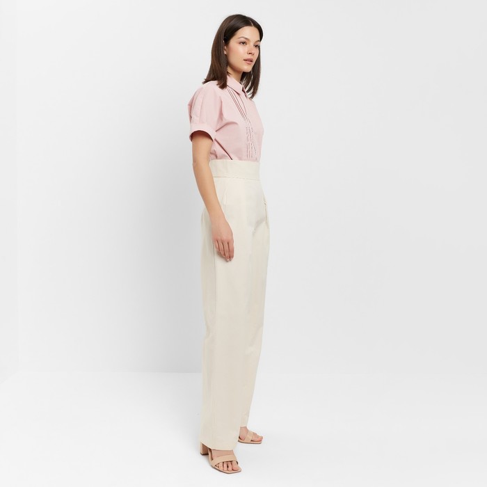 фото Брюки женские хлопковые minaku: enjoy цвет молочный, размер 40