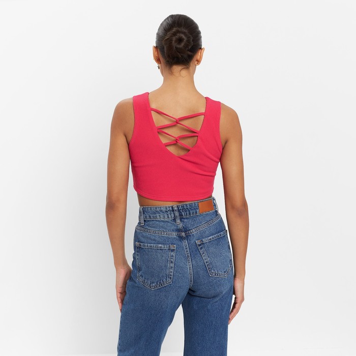 фото Топ женский minaku: casual collection цвет фуксия, размер 46