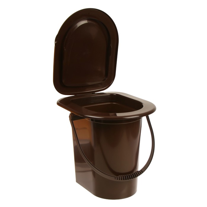 фото Ведро-туалет, h = 40 см, 17 л, со съёмным горшком, коричневое альтернатива