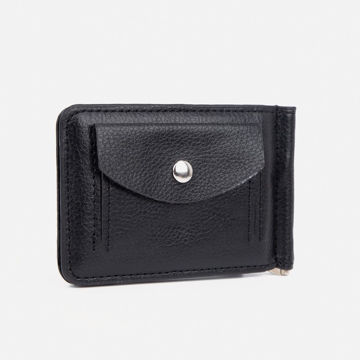 фото Зажим для купюр на магните, отдел для монет, sim-карт, цвет чёрный