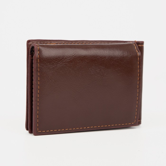 фото Зажим для купюр на магните, отдел для монет, цвет коричневый