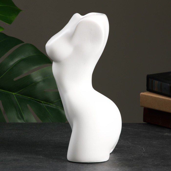 фото Кашпо - органайзер "торс девушки" белый, 25см хорошие сувениры