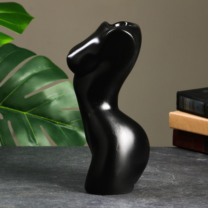 фото Кашпо - органайзер "торс девушки" черный, 25см хорошие сувениры