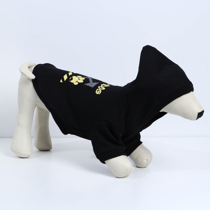 фото Толстовка off-dog для собак (футер с начесом), размер m (дс 29, ош 38-42, ог 50-54), чёрная пушистое счастье