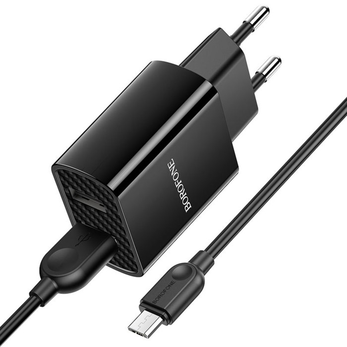 Сетевое зарядное устройство Borofone BA53A, 2xUSB, 2.1 А, кабель microUSB, 1 м, чёрное
Сетевое зарядное устройство Borofone BA53A, 2xUSB, 2.1 А, кабель microUSB, 1 м, чёрное