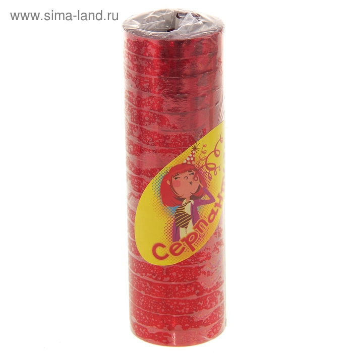 Серпантин, набор 18 катушек, блестящий, с узором, цвет красный 
Серпантин, набор 18 катушек, блестящий, с узором, цвет красный