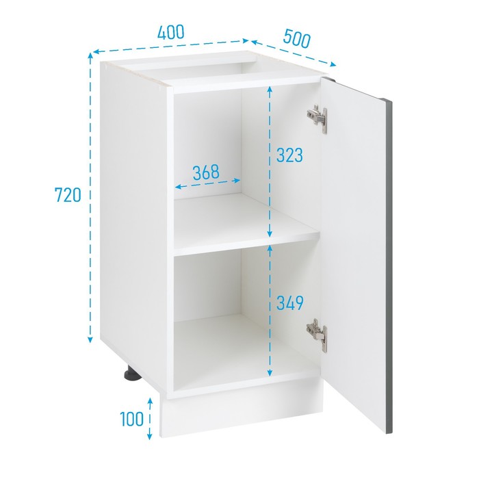 фото Шкаф напольный 400 хельга, 400х500х824, белый/олива софт мдф
