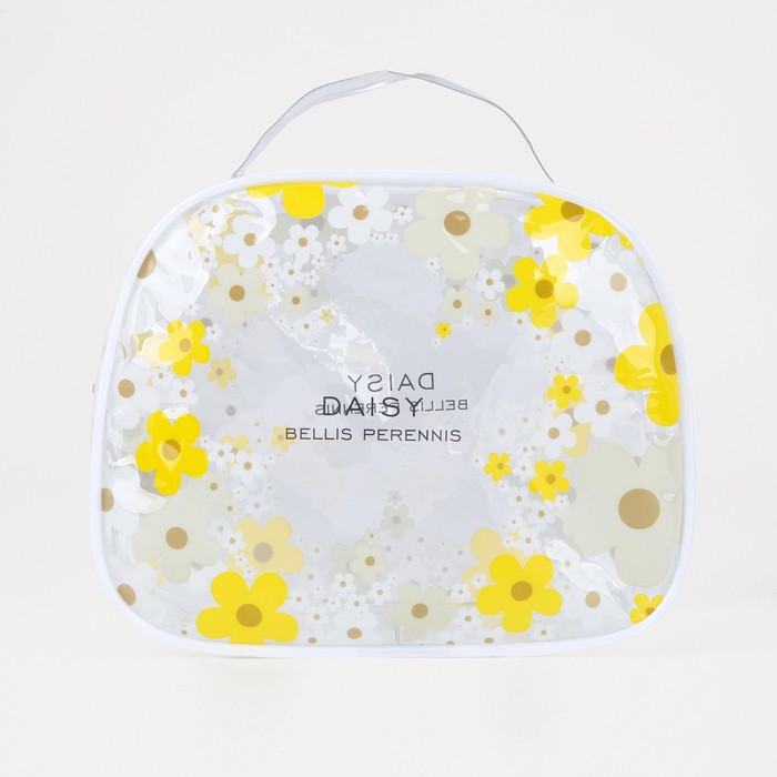 фото Косметичка на молнии, цвет белый/жёлтый