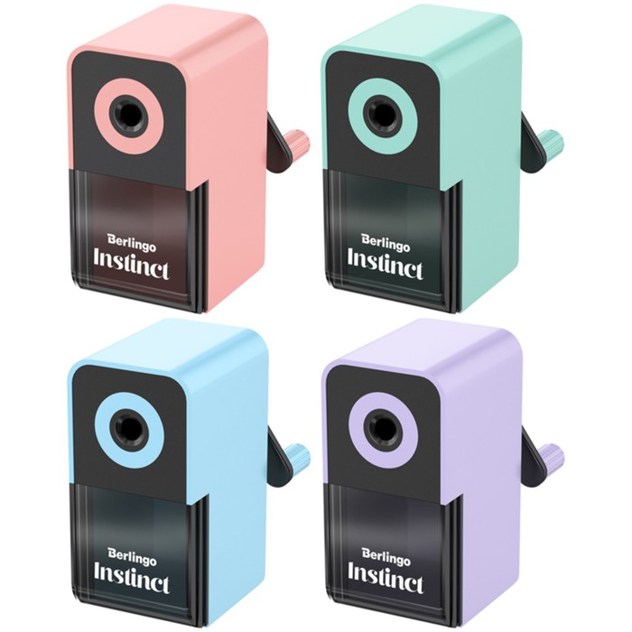 фото Точилка механическая berlingo "instinct", цвета в асс, пласт. корпус, инд упаковка