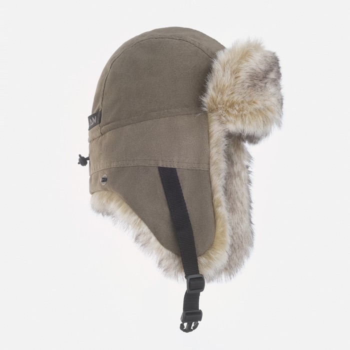 фото Шапка-ушанка "юкон" ткань - финляндия, подклад - polar fleece 180 гр/м2, хаки, р. 56-58