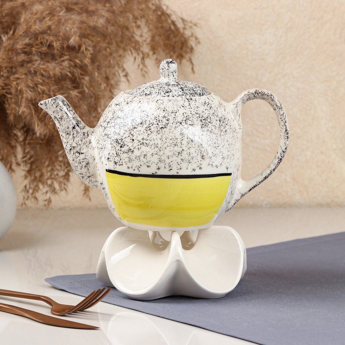 фото Чайник заварочный "персия", керамика, желтый, 0.85 л, иран керамика ручной работы