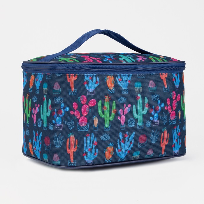 фото Косметичка-сундук, 22*14*15, отд на молнии, кактусы бако текстиль