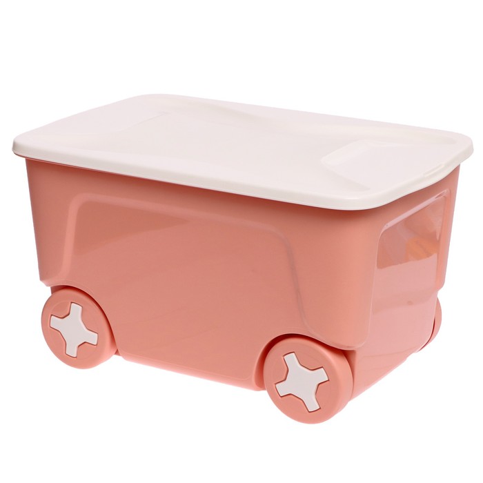 фото Детский ящик для игрушек cool, на колёсах 50 литров, цвет персиковая карамель plastic centre
