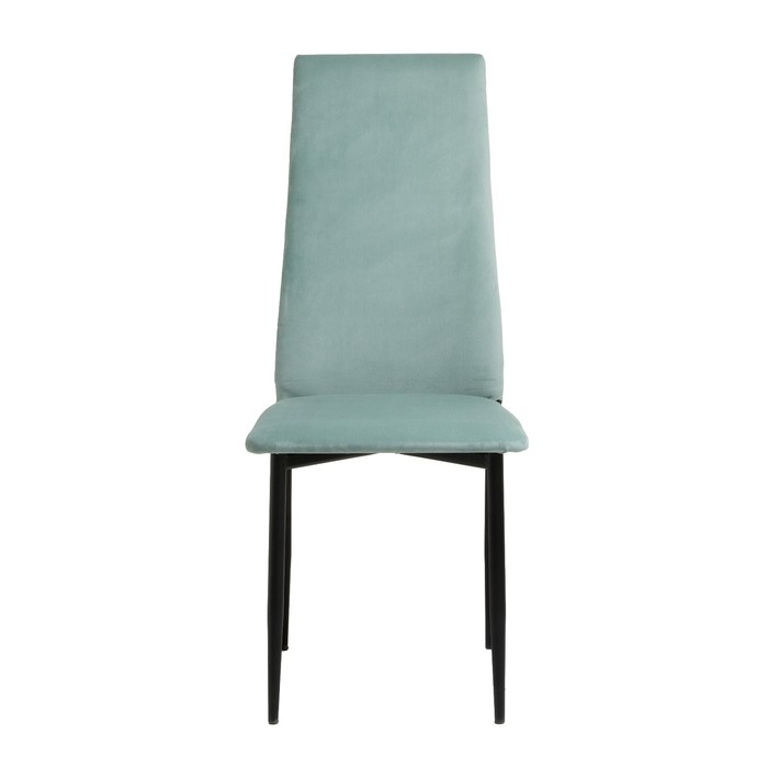 фото Стул "волна", черный/велюр аквамарин