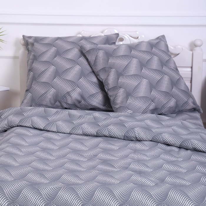 фото Постельное бельё 2сп иллюзия серый, 175х210см, 175х210см, 70х70см 2шт, бязь, 120г/м, 100% хлопок атра