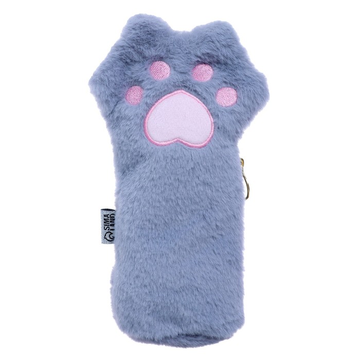 фото Пенал мягкий 1 отделение, 120 х 230 мм, плоский, меховой, calligrata "кошачья лапка" розовый