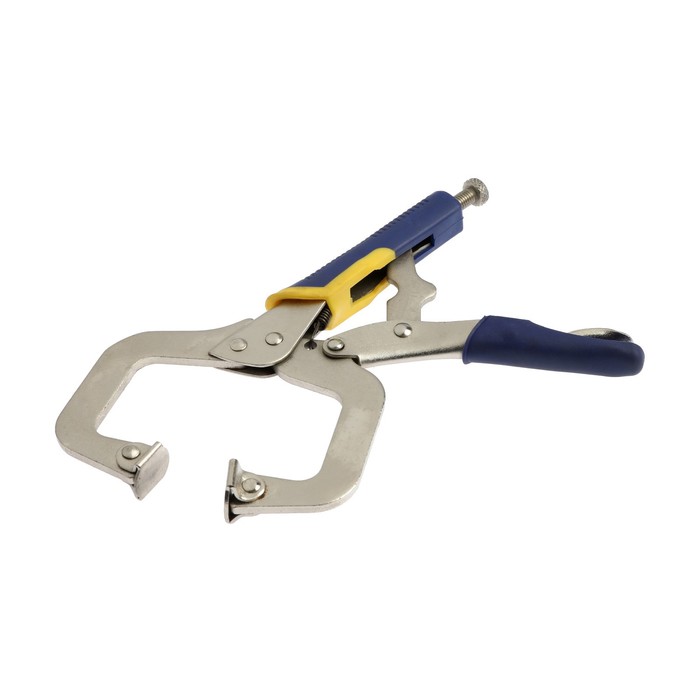 фото Зажим ручной тундра, усиленный точечный захват, с фиксатором, 2к рукоятки, 220 мм