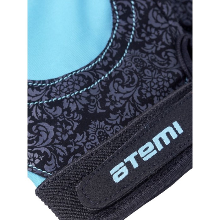 фото Перчатки для фитнеса atemi afg06bem, черно-голубые, размер m