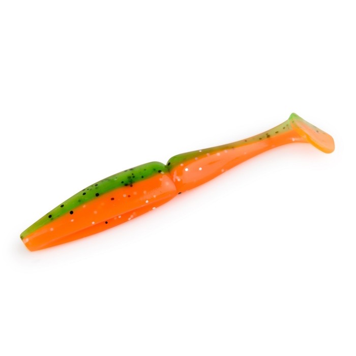 фото Виброхвост hacker ridge shad, 90 мм, цвет orange chartreuse pepper, силиконовый, 4 шт., набор 9505