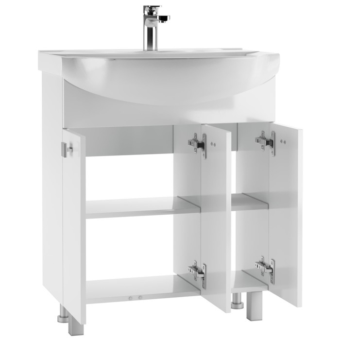 фото Тумба для ванной комнаты "мега" под раковину "элеганс 75" айсберг