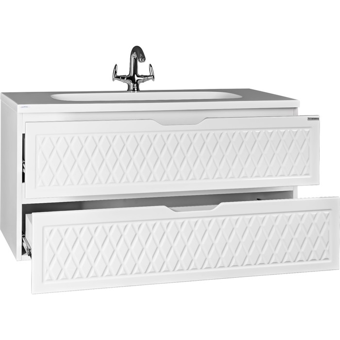 фото Тумба подвесная с раковиной "stella 100" 3d в2 домино