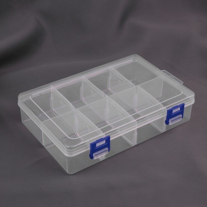 фото Органайзер для рукоделия, с подвесом, со съёмными ячейками, 8 отделений, 20 × 13,5 × 4,5 см, цвет прозрачный арт узор