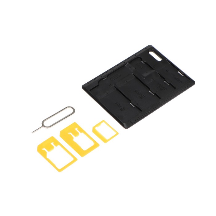 Картхолдер для сим-карт LuazON, скрепка, 3 SIM переходника, отсек для SIM и microSD, чёрный
Картхолдер для сим-карт LuazON, скрепка, 3 SIM переходника, отсек для SIM и microSD, чёрный
