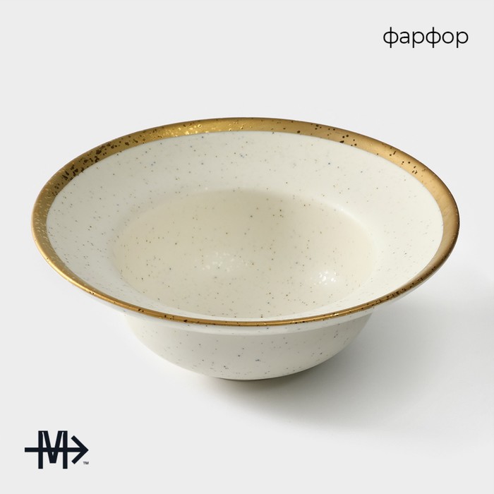 фото Тарелка фарфоровая глубокая magistro poursephona, 330 мл, d=19,5 см, цвет бежевый