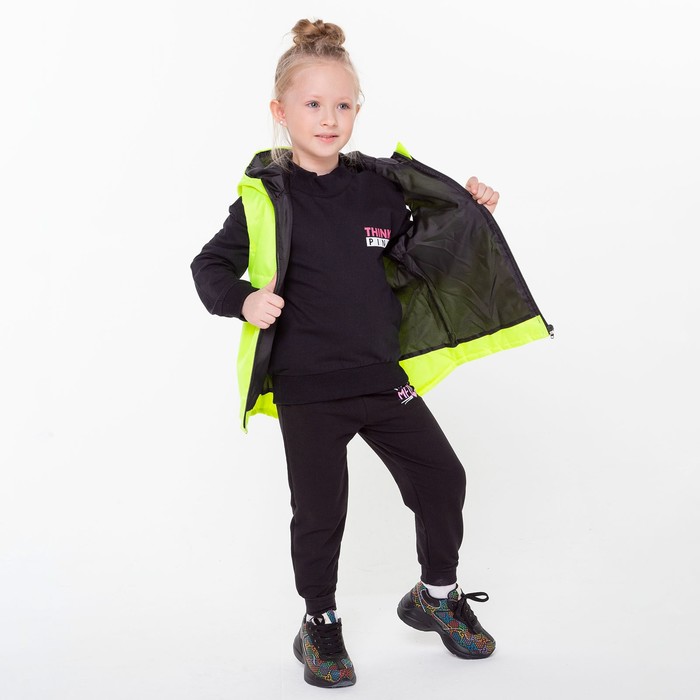 фото Жилетка с капюшоном детская, цвет салатовый, рост 116-122 см ольга