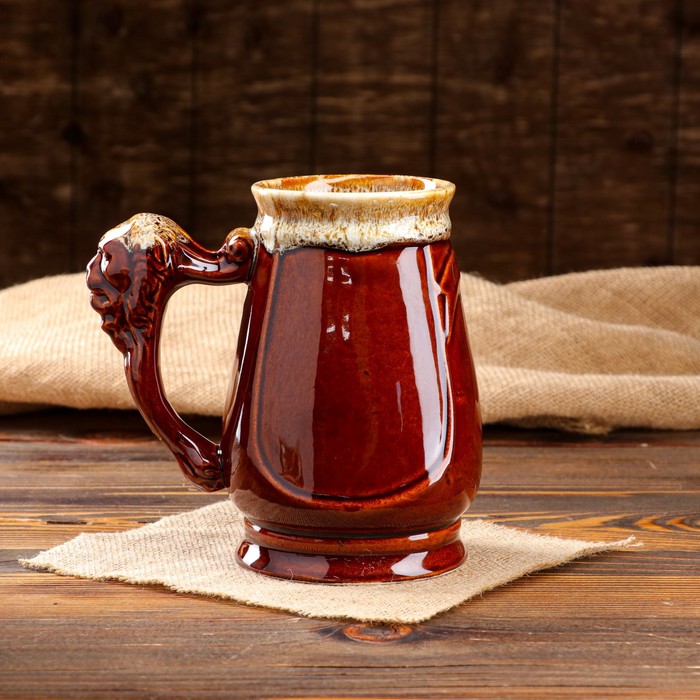 Бокал для пива "Евро Лев", коричневый, 1 л 
Бокал для пива "Евро Лев", коричневый, 1 л