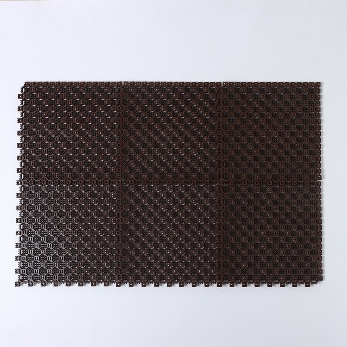 фото Напольное модульное покрытие optima duos, 25×25×1,6 см, 6 шт в упаковке, цвет коричневый
