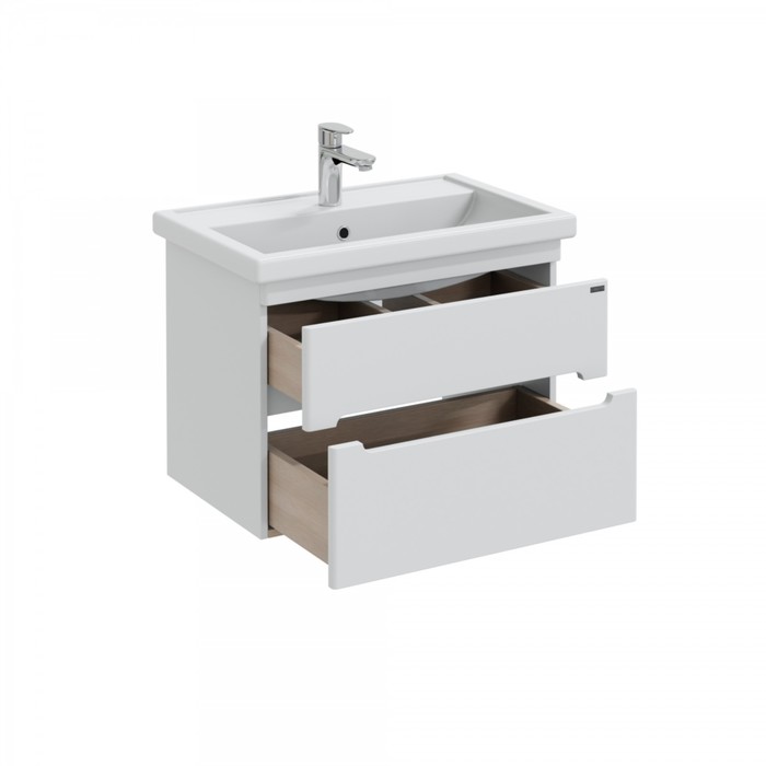 фото Тумба "лондон-70" 2 ящика, подвесная с раковиной "фостер 70" санта