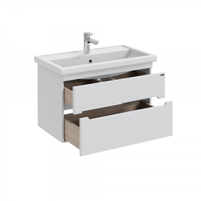 фото Тумба "лондон-80" 2 ящика, подвесная с раковиной "фостер 80" санта