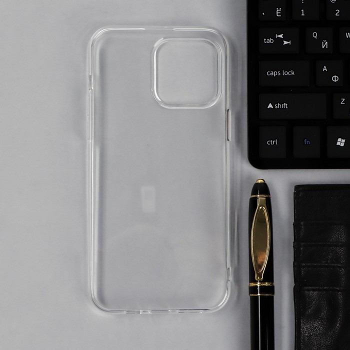 фото Чехол krutoff, для iphone 14 pro max, силиконовый, прозрачный