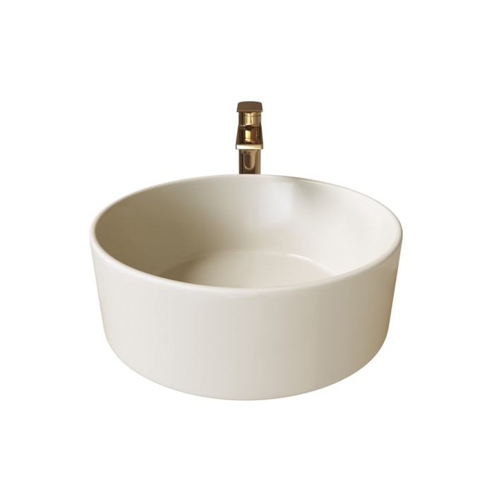 фото Раковина grossman gr-3013bem, круглая, d= 400 мм, бежевый/матовый