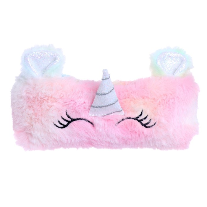 фото Пенал мягкий 1 отделение, 120 х 230 мм, плоский, меховой, calligrata "единорог"