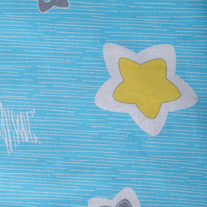 фото Постельное бельё baby звёздочки, цвет бирюза, 112х147см,110х150см, 60х60см, бязь 142гр/м, 100% хлопок атра