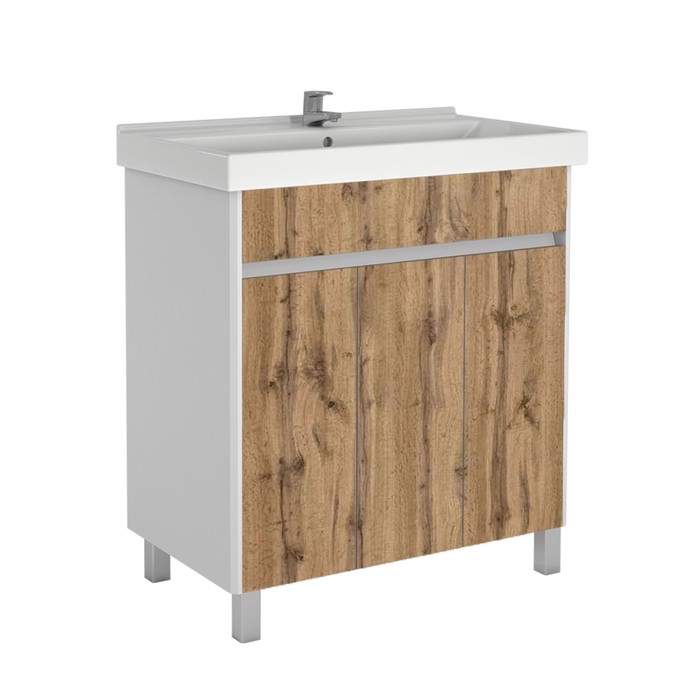 фото Тумба с раковиной "fest 80" uno дуб вотан без ящика домино