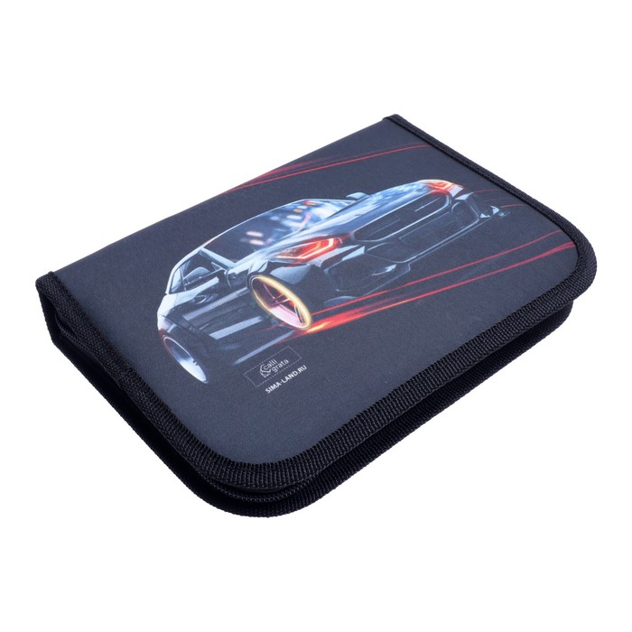 фото Пенал 3 секции, вкладка внутри, 140 х 210 мм, тканевый, calligrata block "тачка"