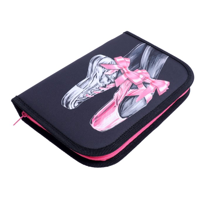 фото Пенал 1 секция, 130 х 210 х 40 мм, 2 откидные планки, тканевый, calligrata, content "пуанты"