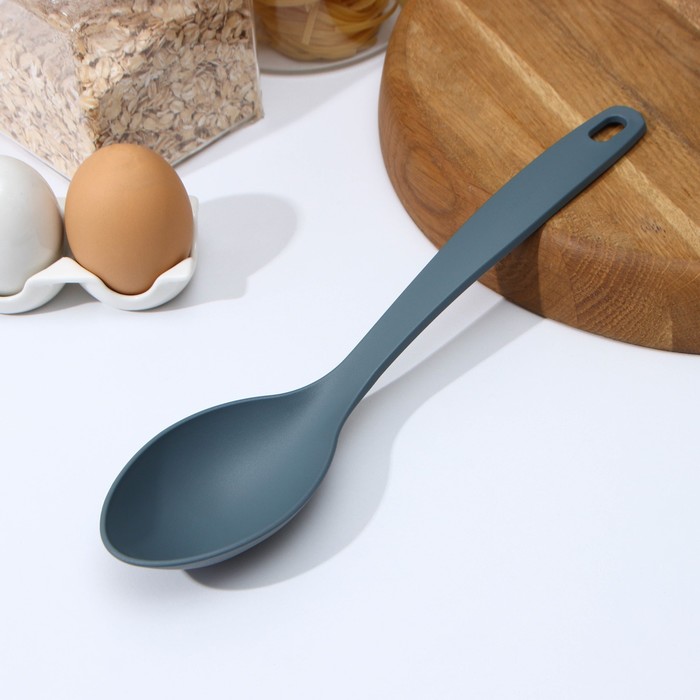 фото Ложка поварская 28см, цвет серый